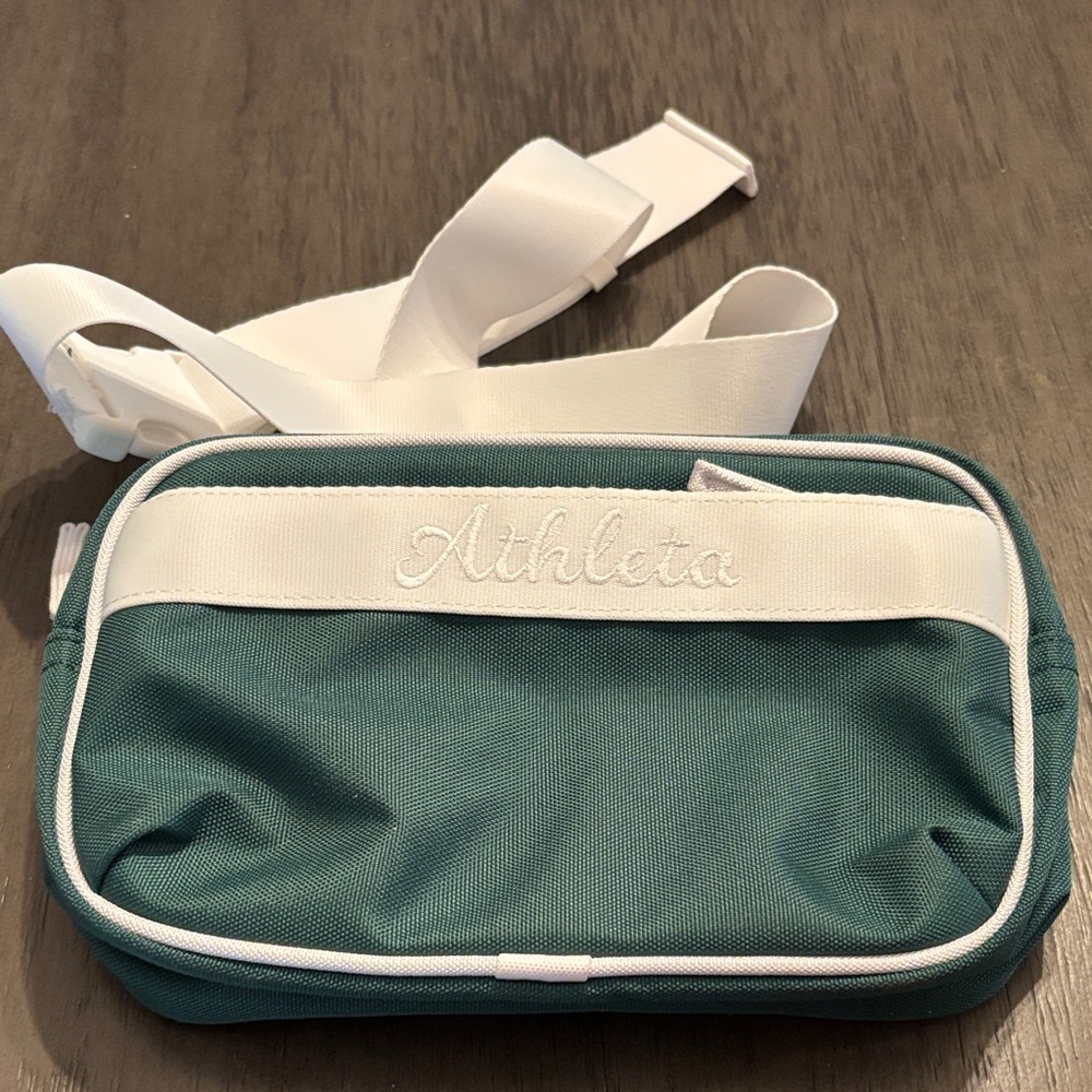 Athleta Teal and White Crossbody Bag